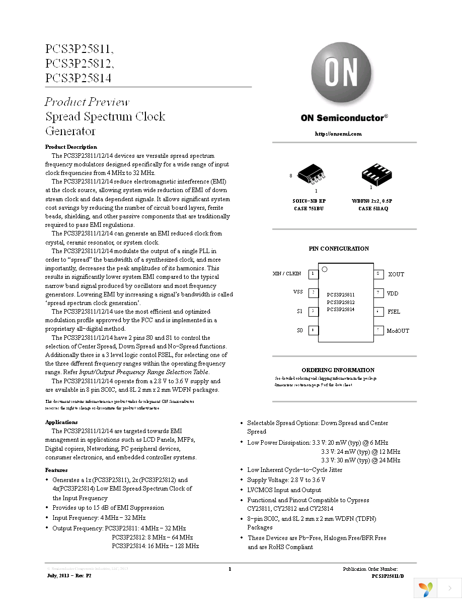 PCS3P25811AG08SR Page 1