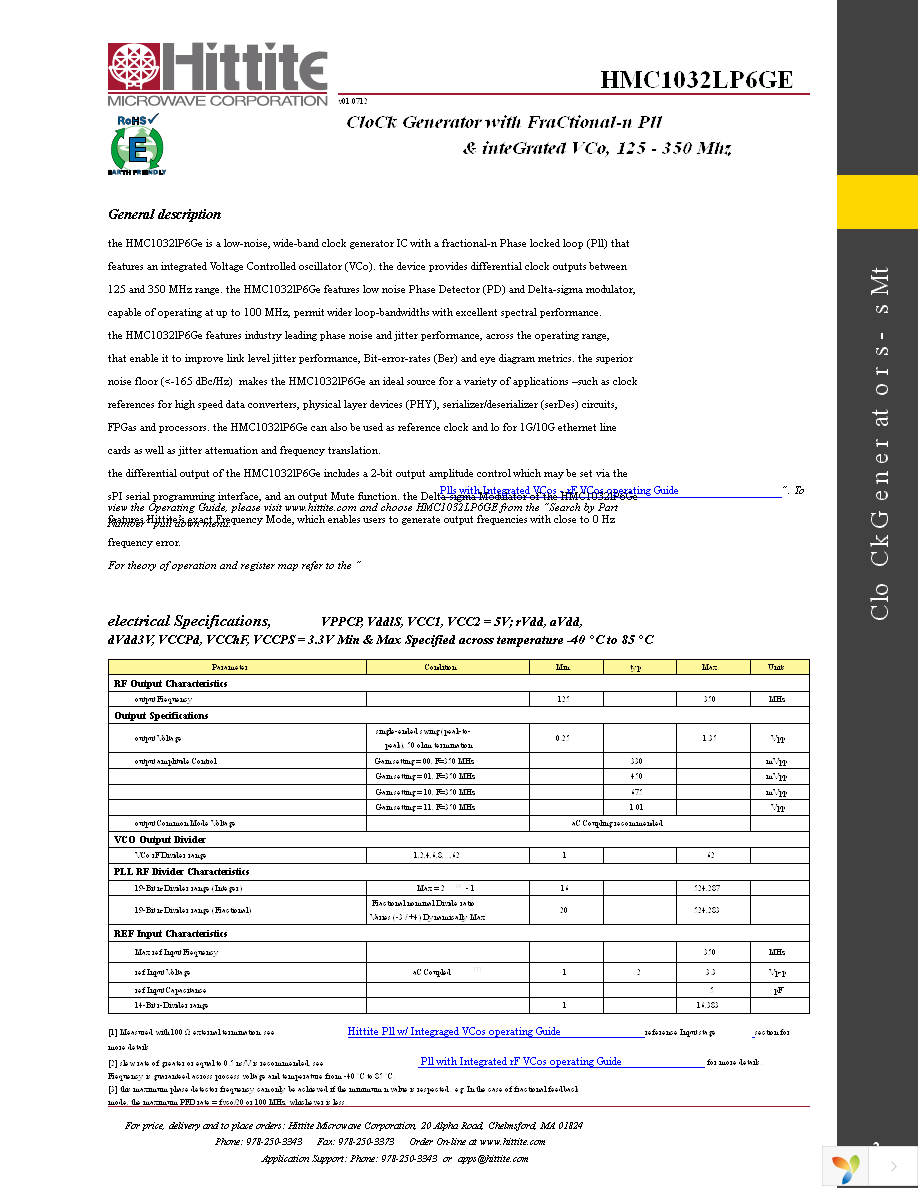 HMC1032LP6GE Page 4