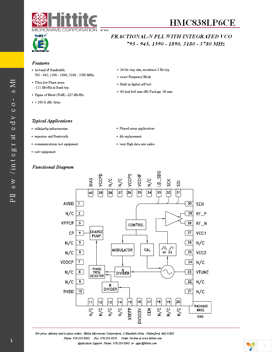 HMC838LP6CE Page 3