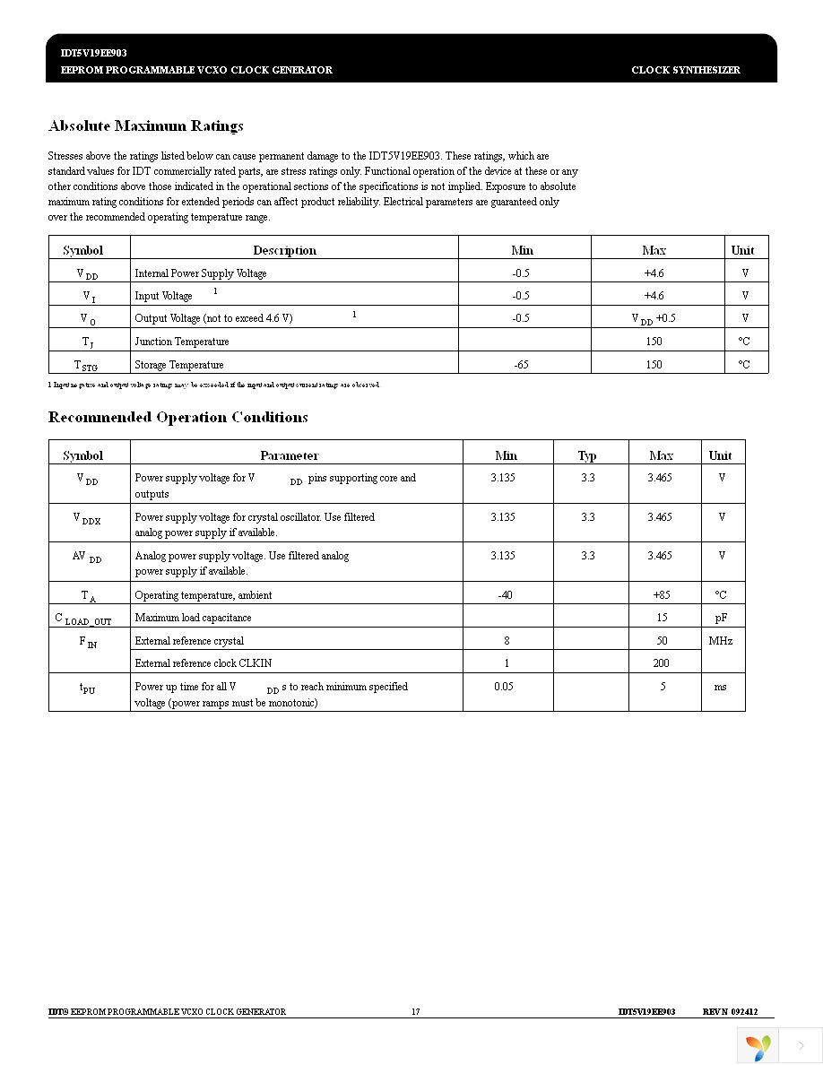 5V19EE903NLGI Page 17