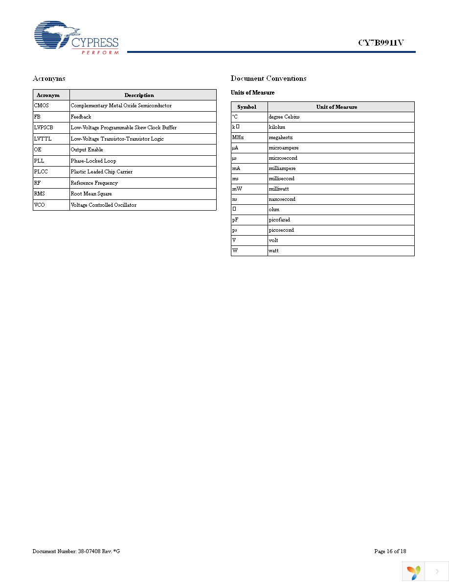 CY7B9911V-5JXC Page 16