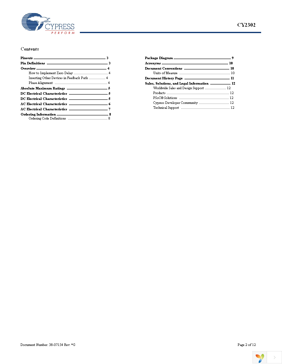 CY2302SXI-1 Page 2