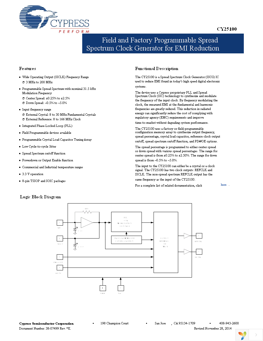 CY25100SXIF Page 1