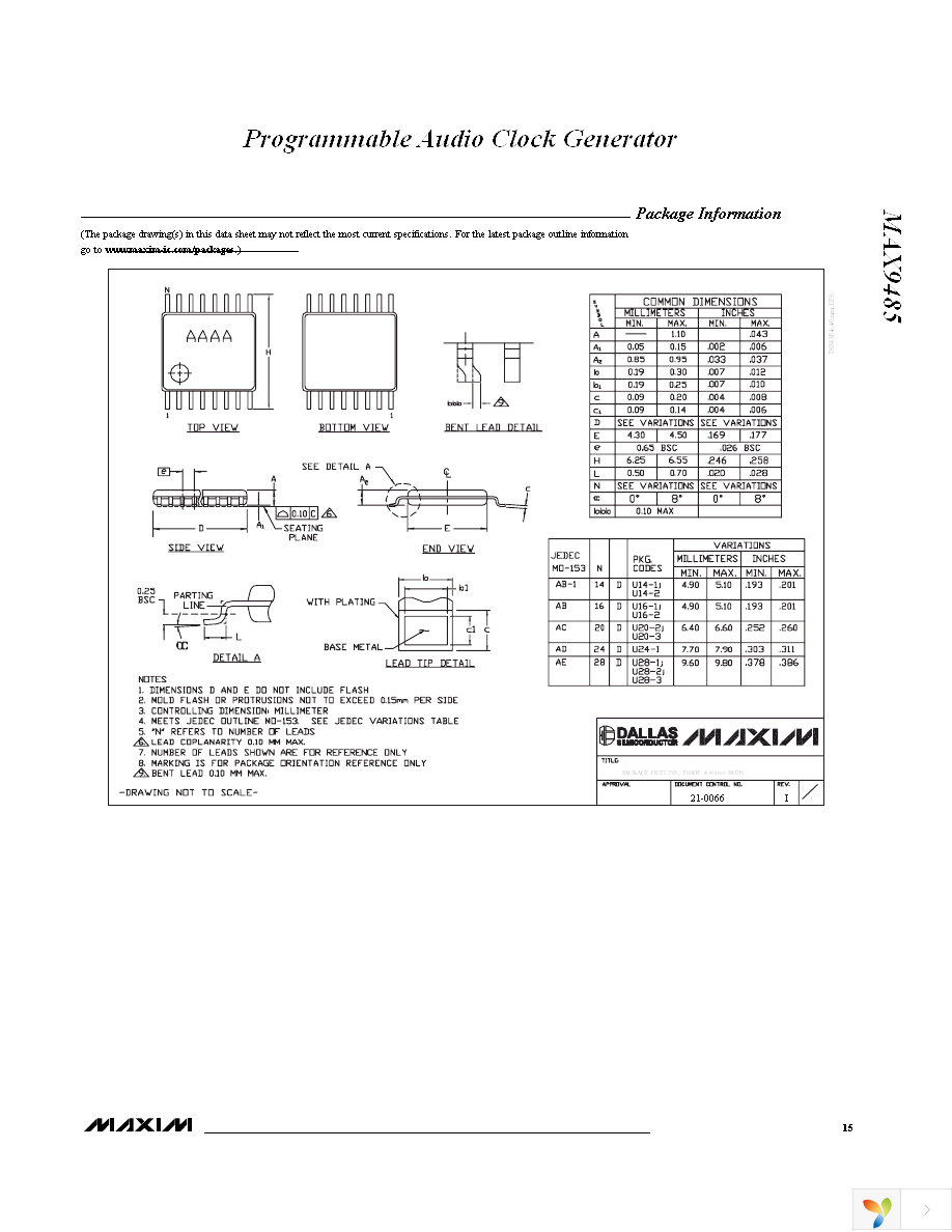 MAX9485EUP+ Page 15