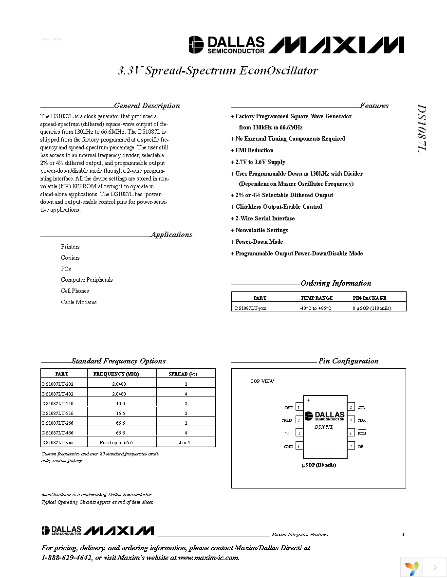 DS1087LU-266+ Page 1