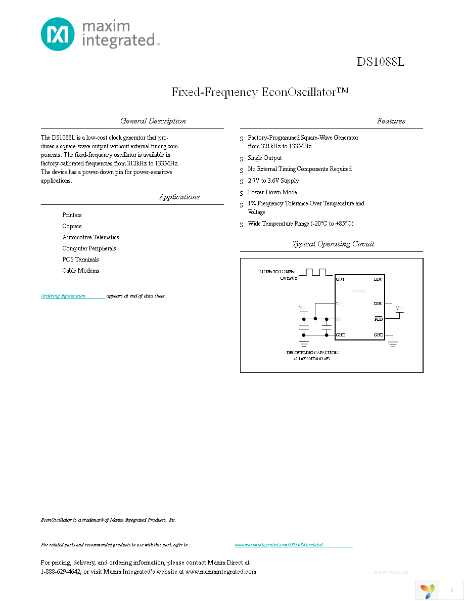 DS1088LU-66+ Page 1