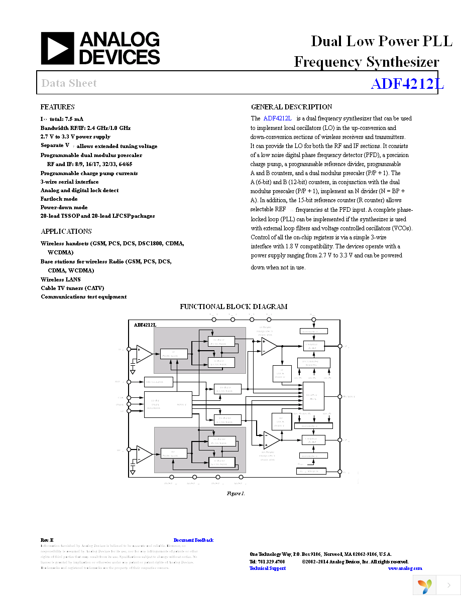 ADF4212LBRUZ Page 1