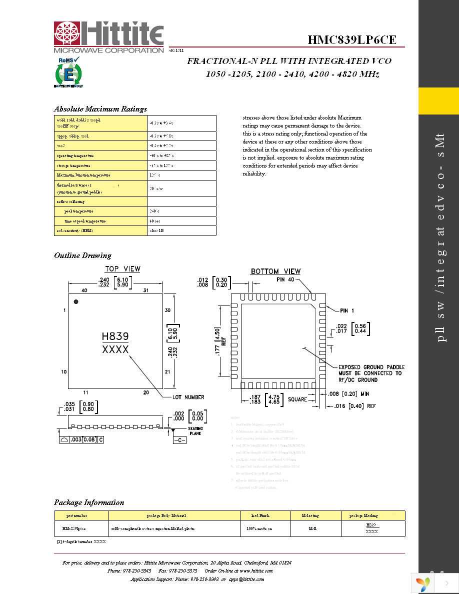 HMC839LP6CE Page 10