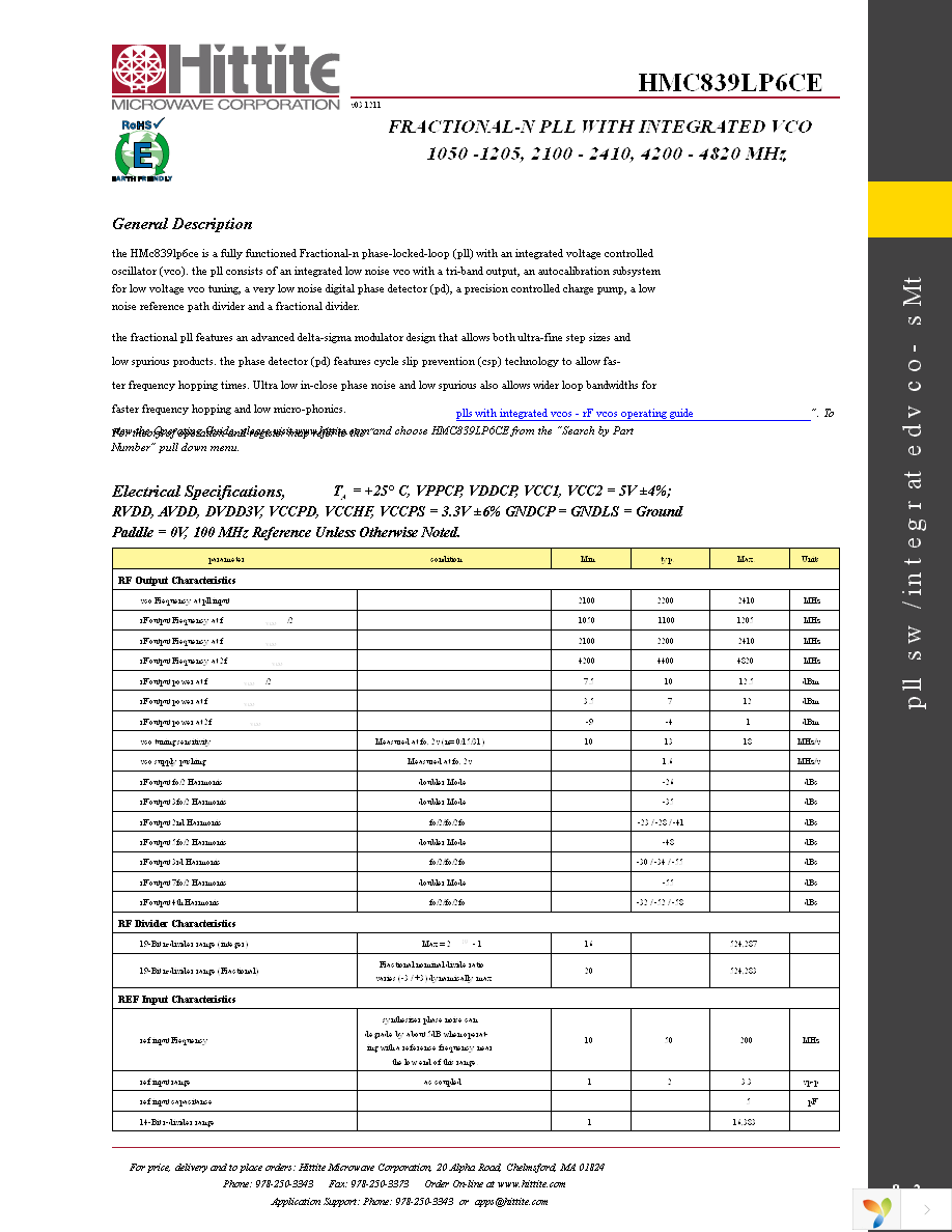 HMC839LP6CE Page 4