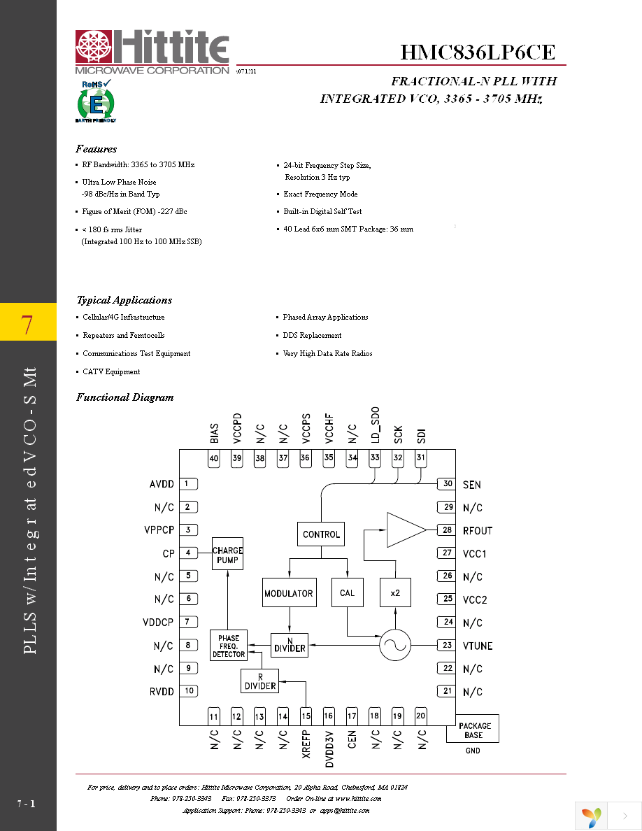 HMC836LP6CE Page 3