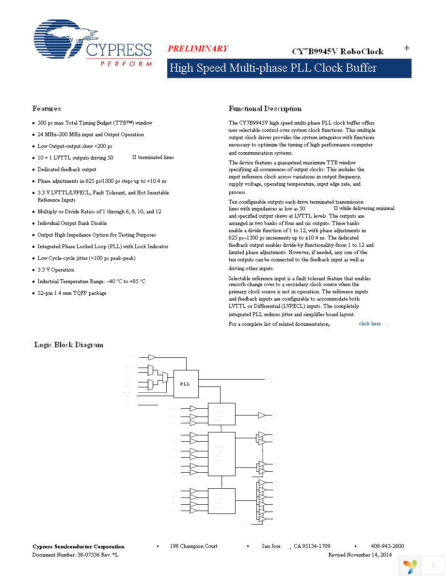 CY7B9945V-2AXC Page 1