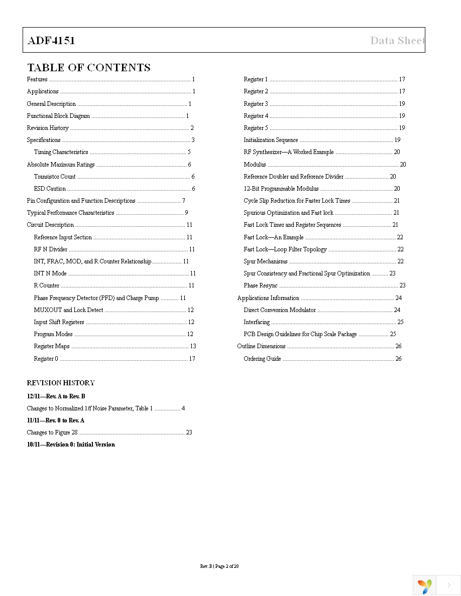 ADF4151BCPZ-RL7 Page 2