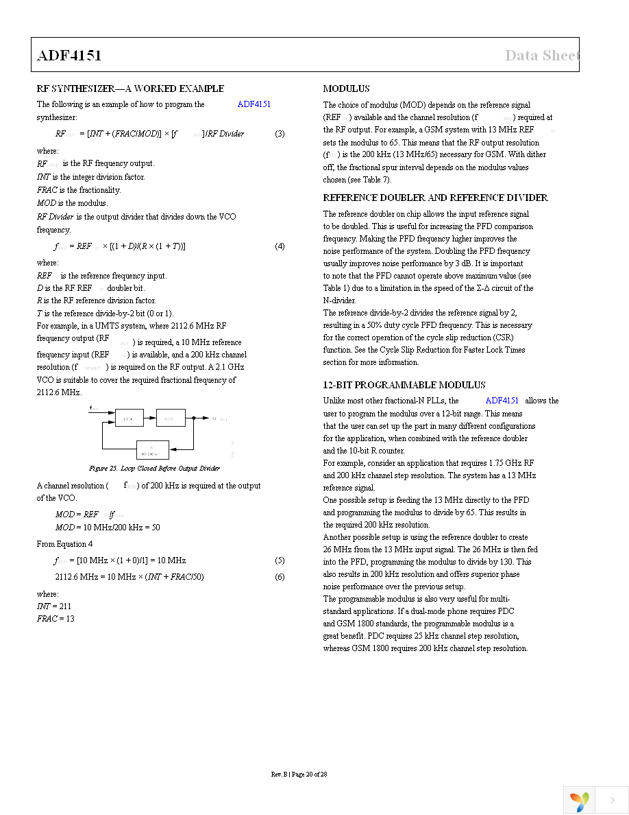 ADF4151BCPZ-RL7 Page 20