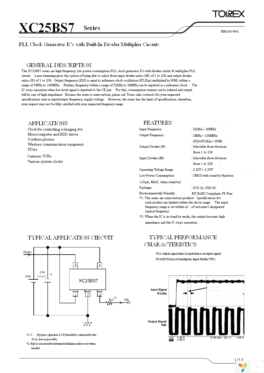 XC25BS7001ER-G Page 1