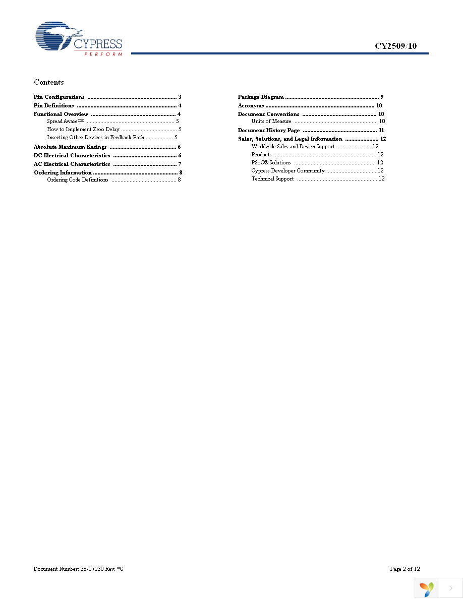 CY2510ZXC-1T Page 2