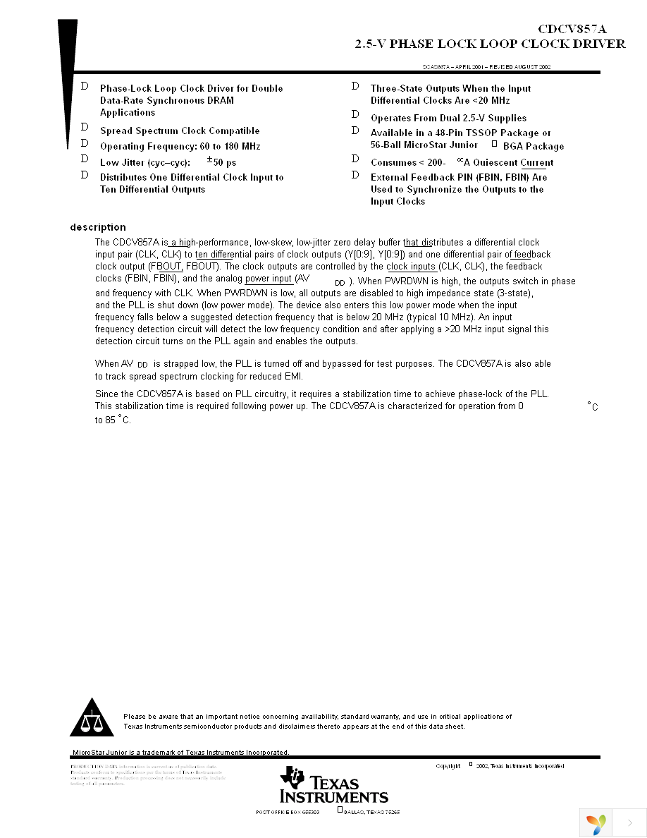 CDCV857ADGGR Page 1