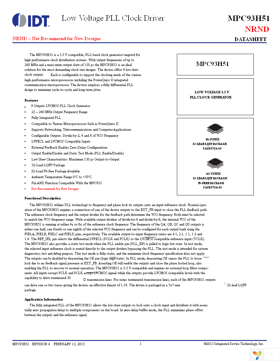 MPC93H51ACR2 Page 1