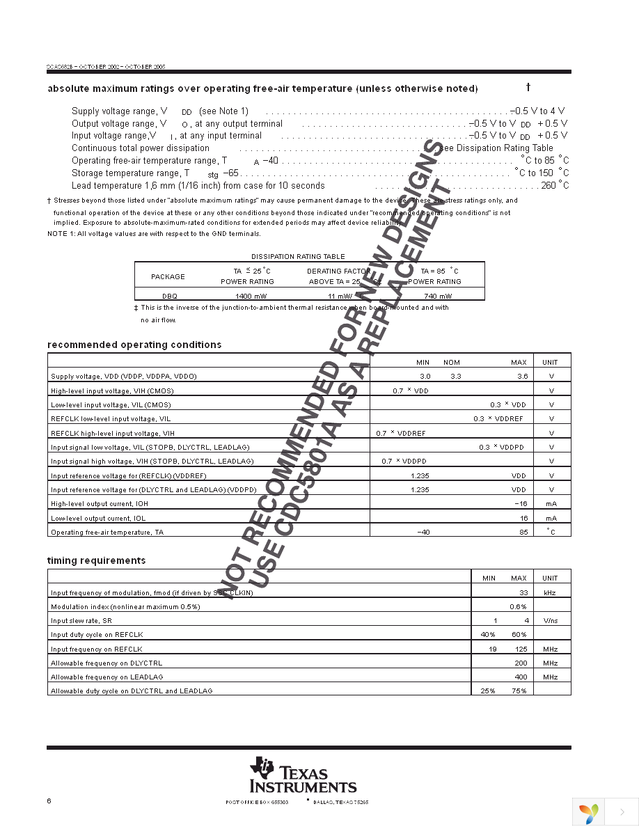 CDC5801DBQR Page 6