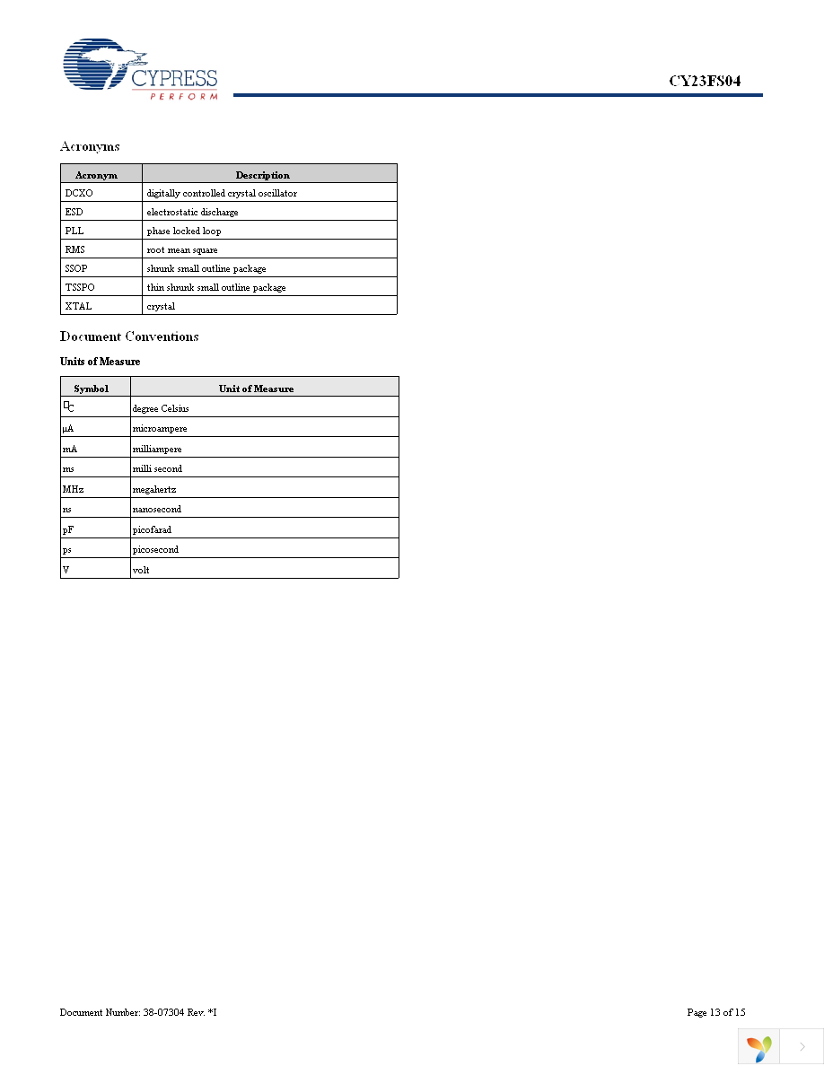 CY23FS04ZXCT Page 13