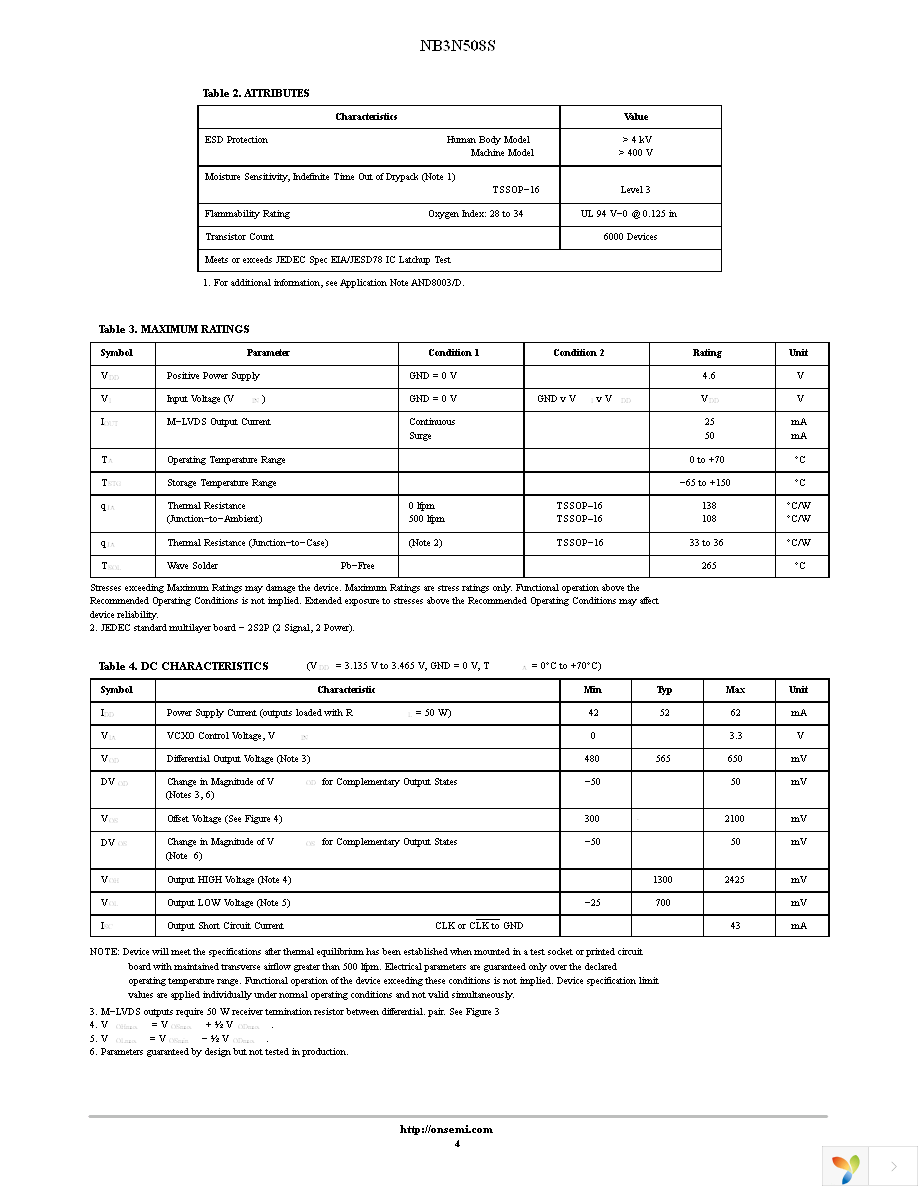 NB3N508SDTR2G Page 4