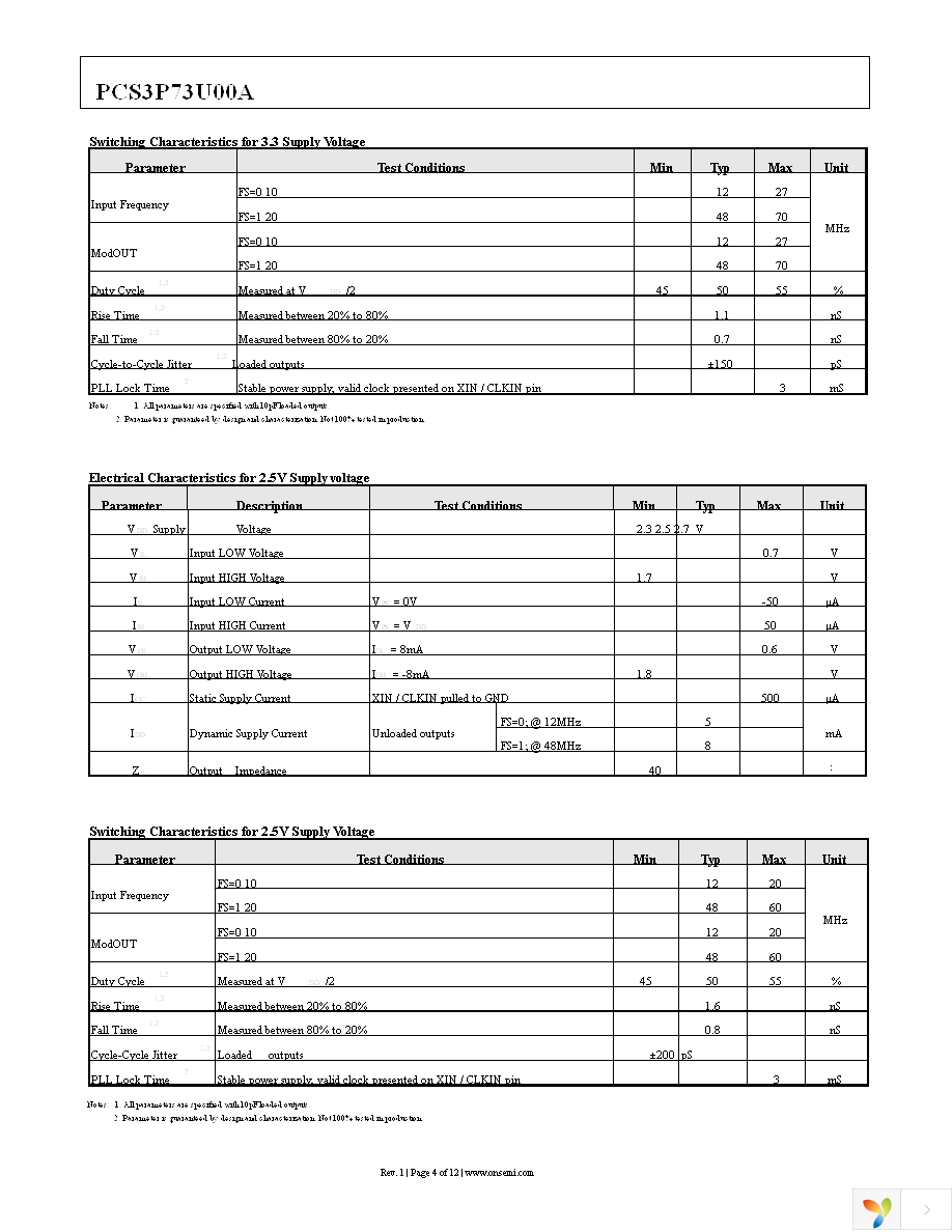 PCS3P73U00AG08TR Page 4