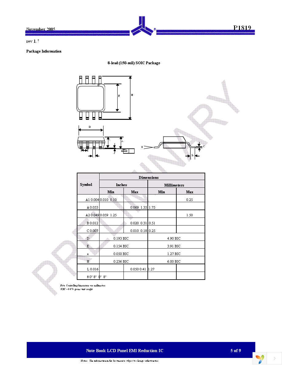 P1819BF-08TR Page 5