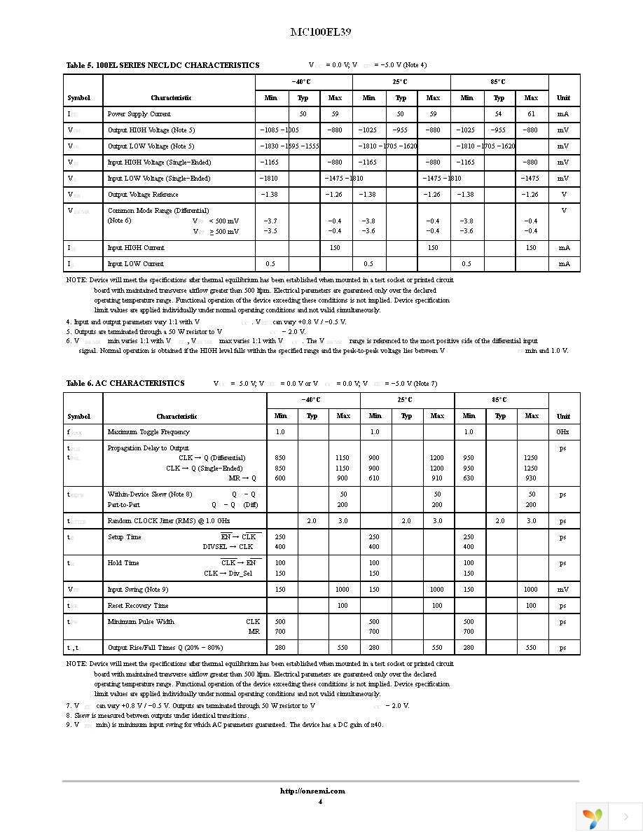 MC100EL39DWR2G Page 4