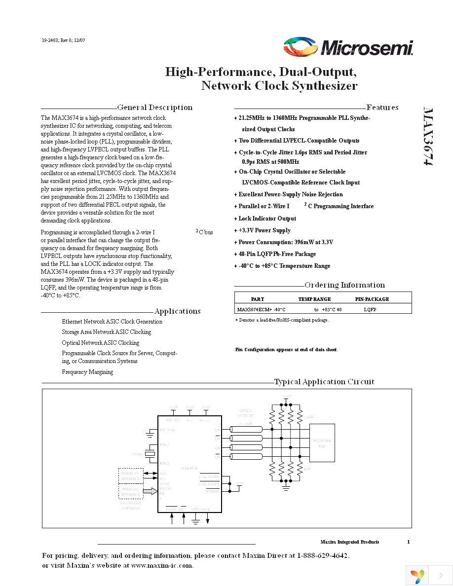 MAX3674ECM+T Page 1