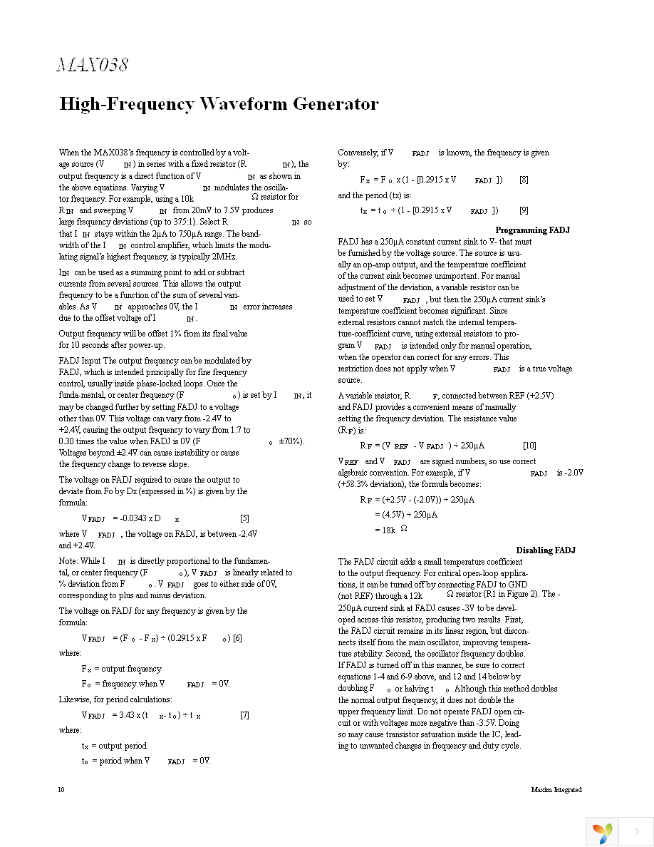 MAX038CPP Page 10