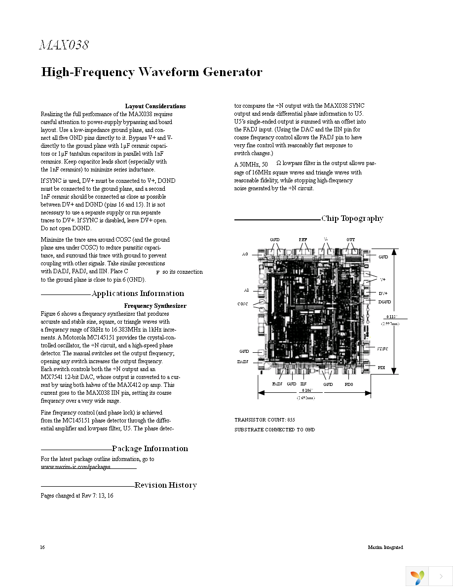 MAX038CPP Page 16