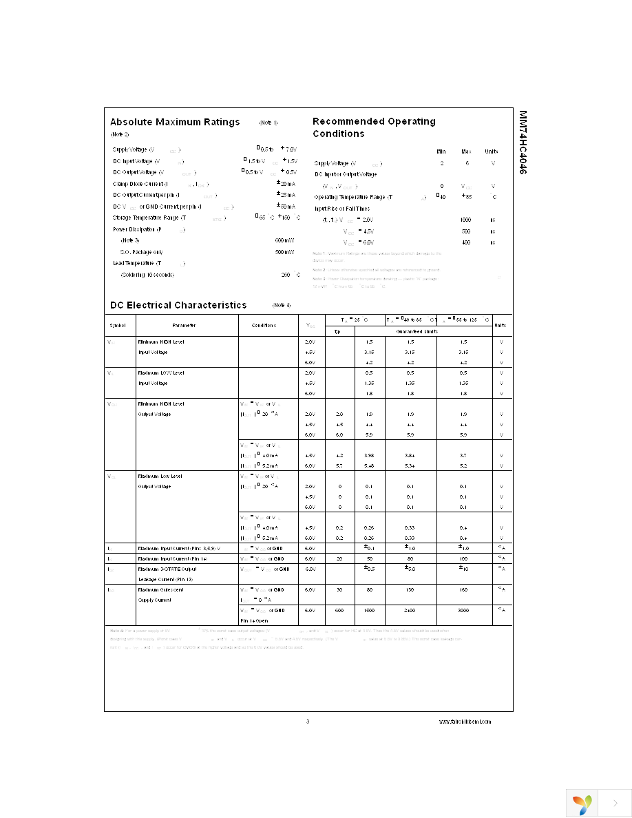 MM74HC4046M Page 3