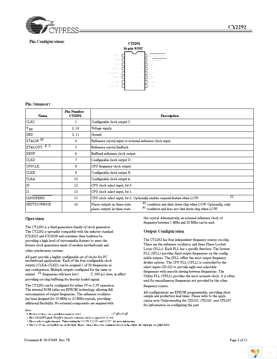 CY2292F Page 2