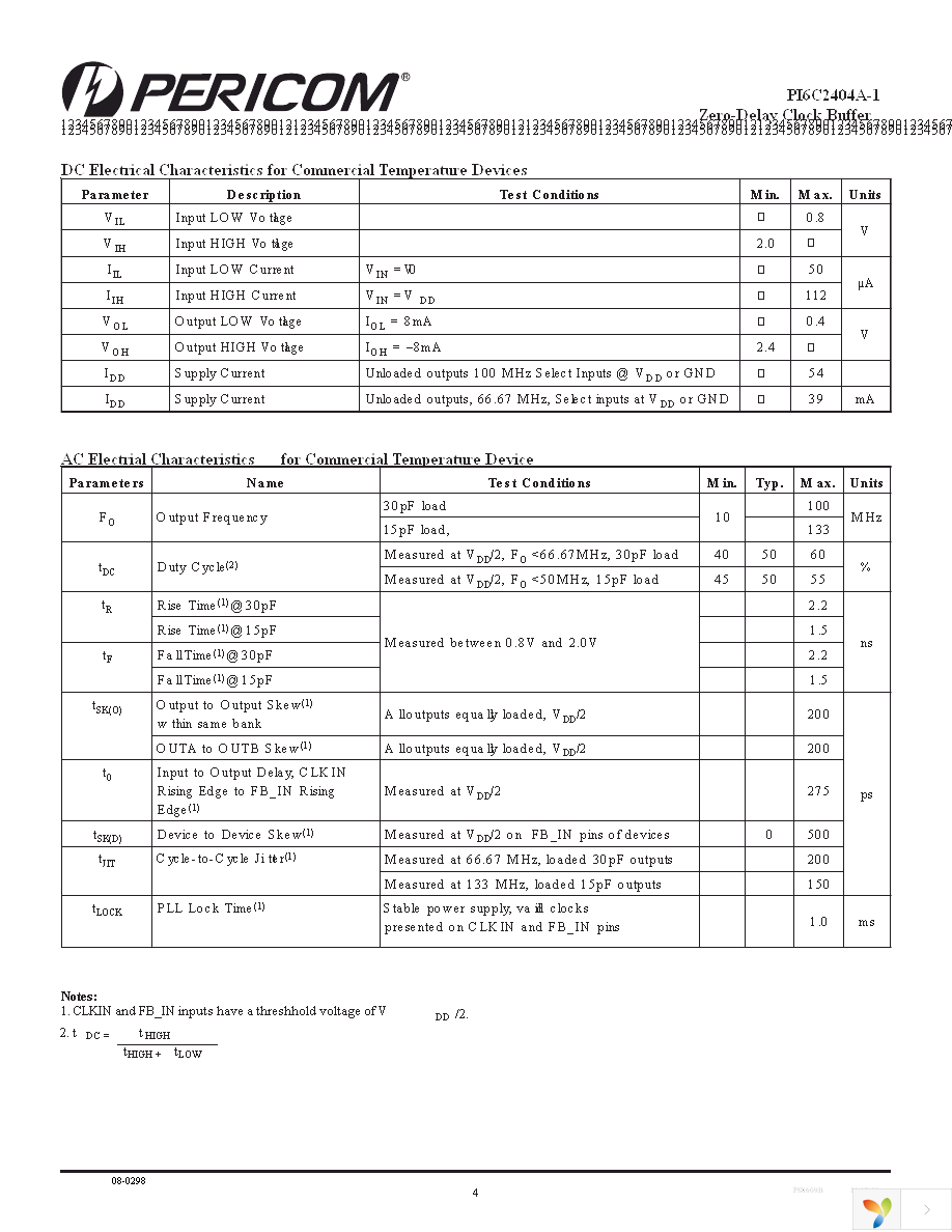 PI6C2404A-1WE Page 4