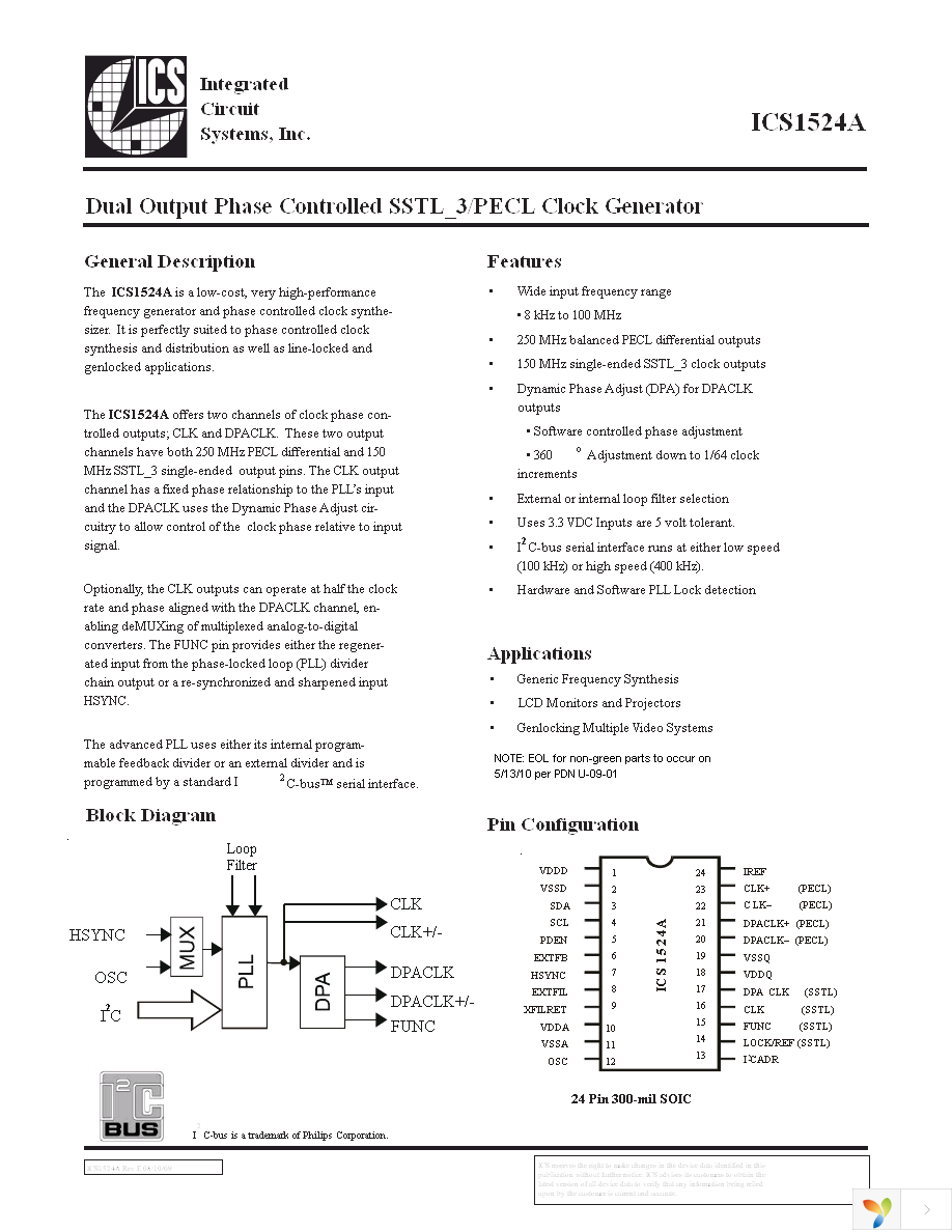 ICS1524AMT Page 1