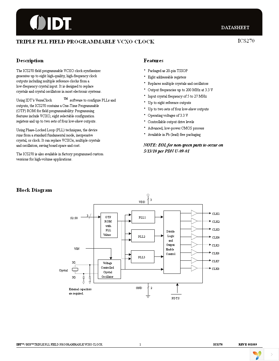 ICS270PG Page 1