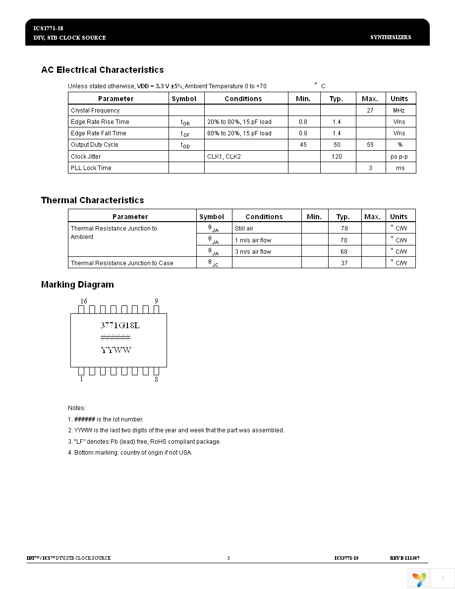 ICS3771G-18LF Page 5