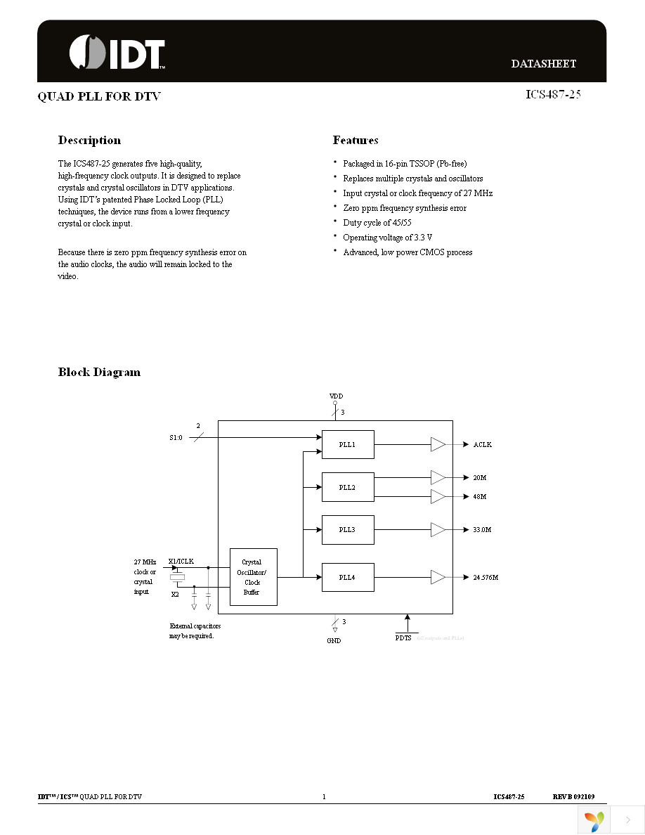 ICS487G-25LF Page 1