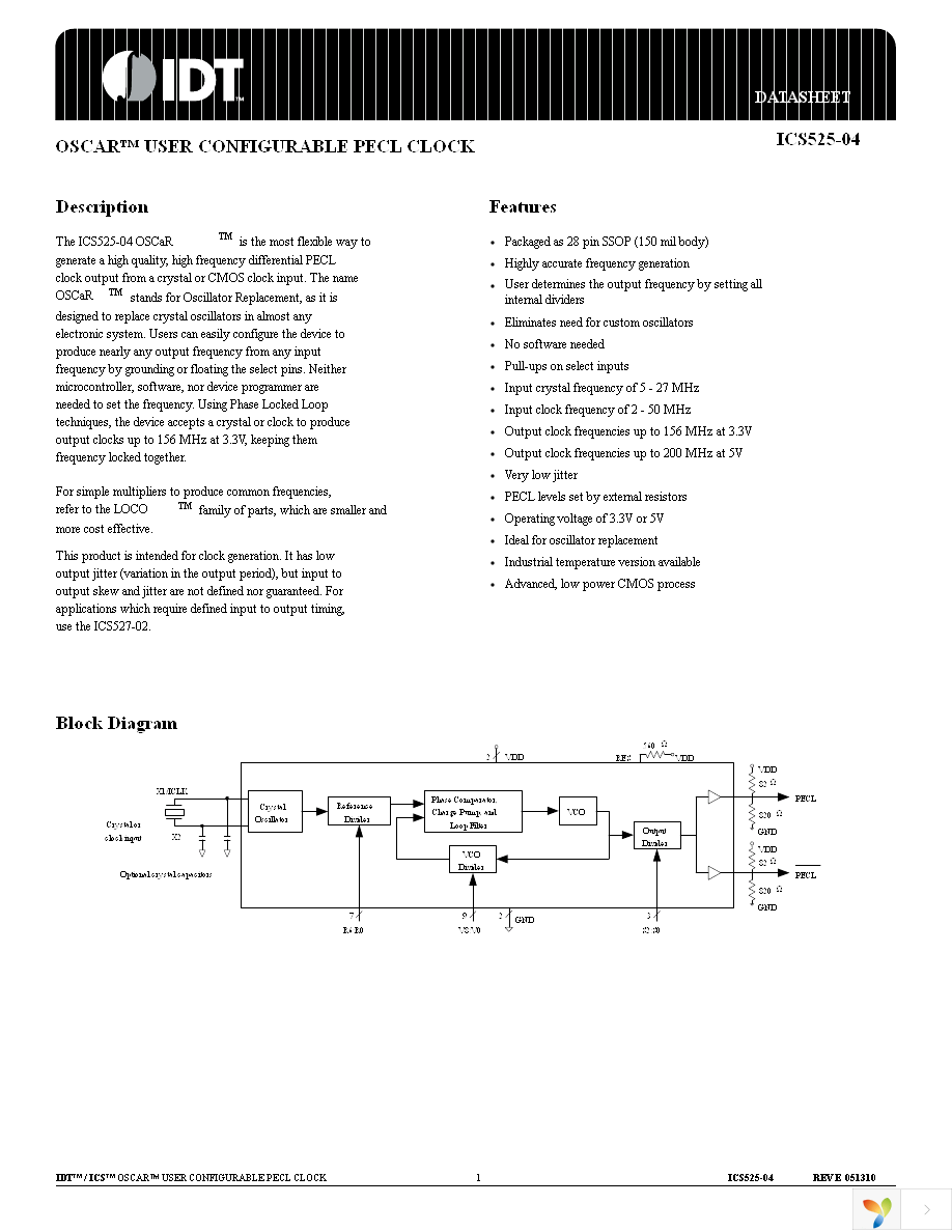 ICS525R-04LF Page 1