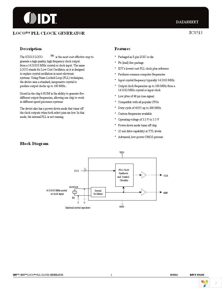 ICS513MLF Page 1