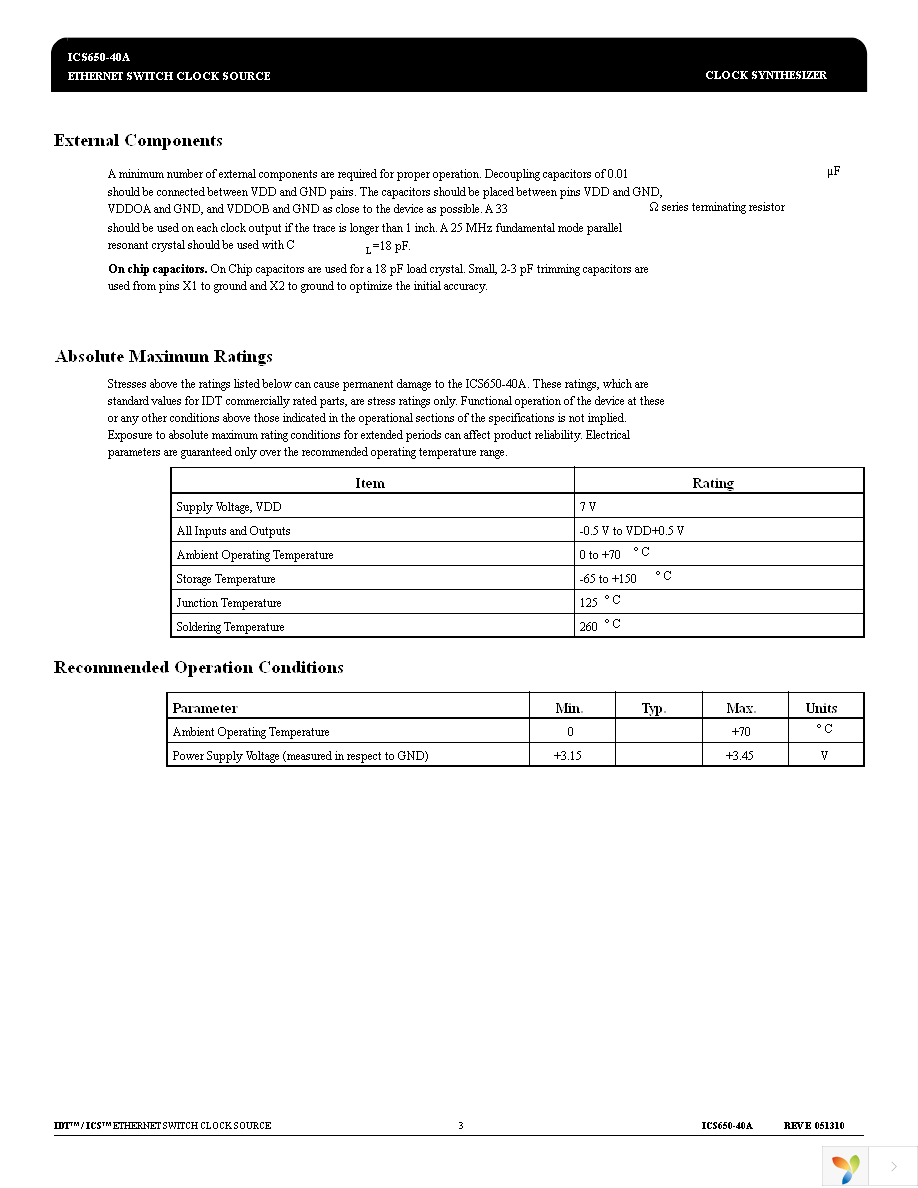 ICS650G-40ALFT Page 3