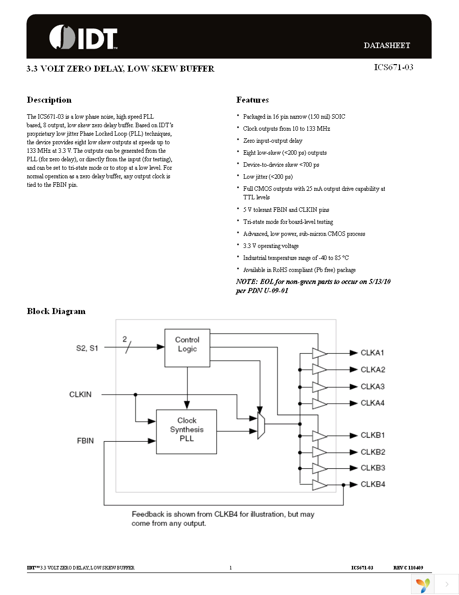 ICS671M-03I Page 1