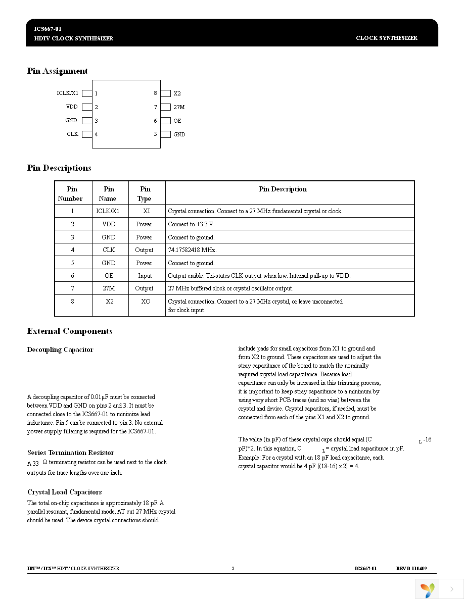 ICS667M-01LFT Page 2