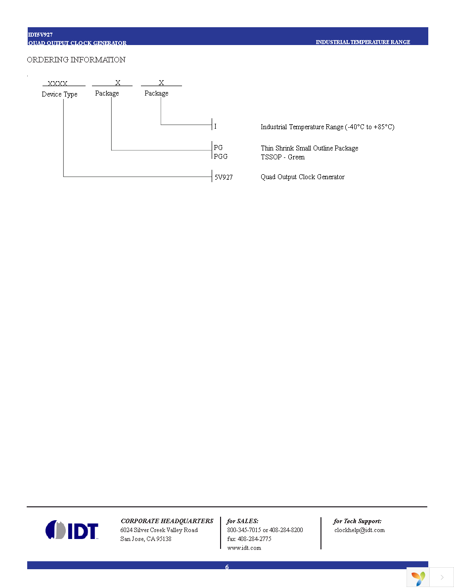 IDT5V927PGGI Page 6