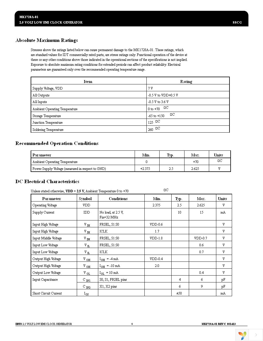 MK1728AG-01LF Page 4