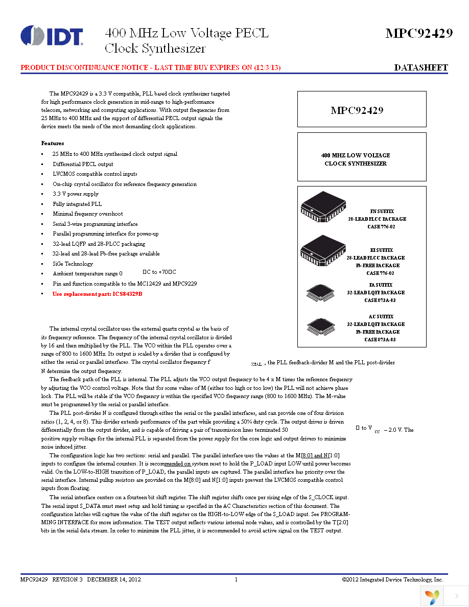 MPC92429AC Page 1