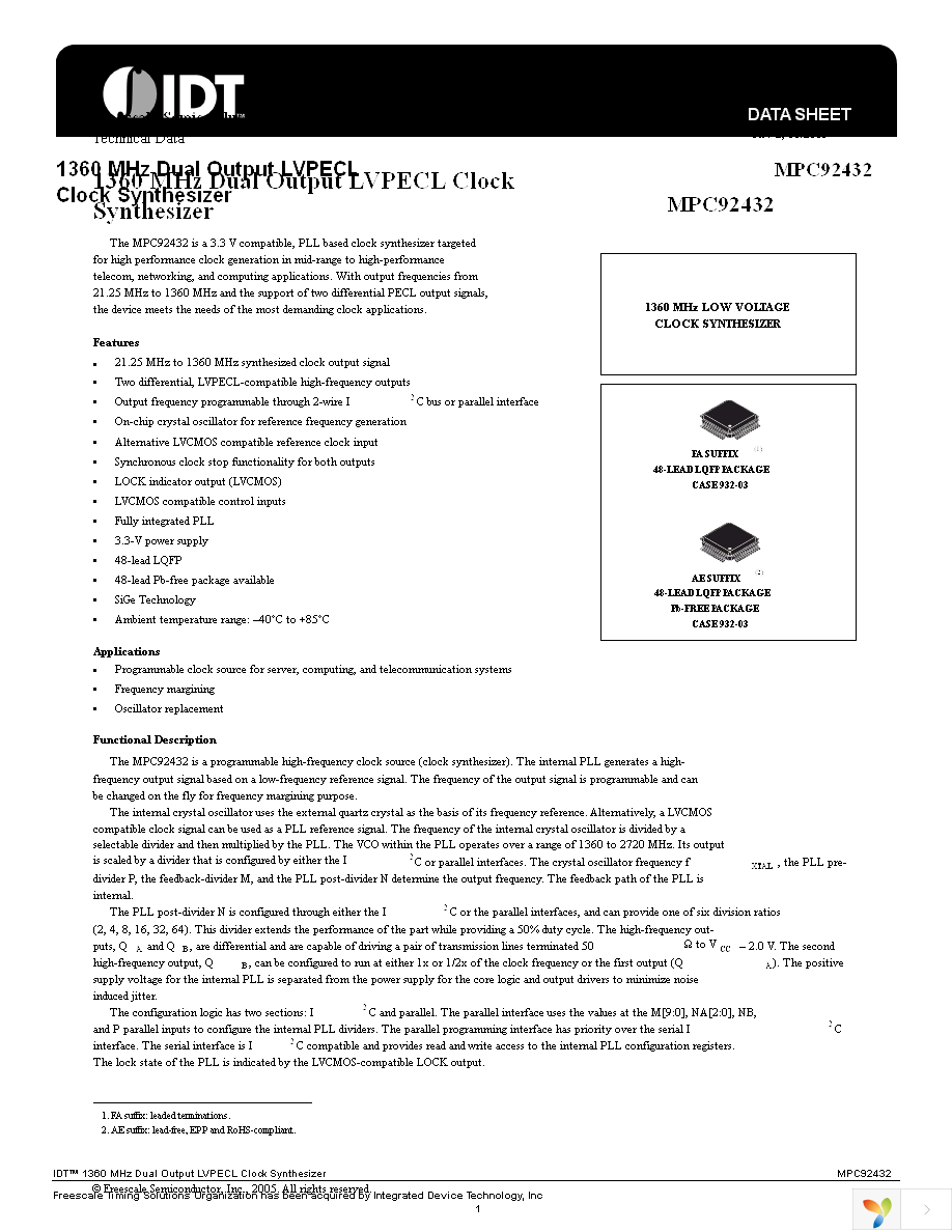 MPC92432AE Page 1