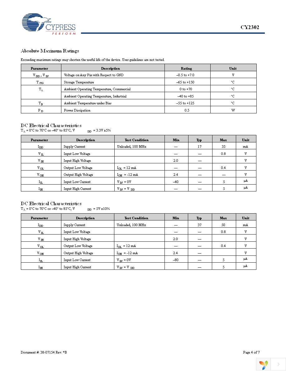 CY2302SC-1 Page 4