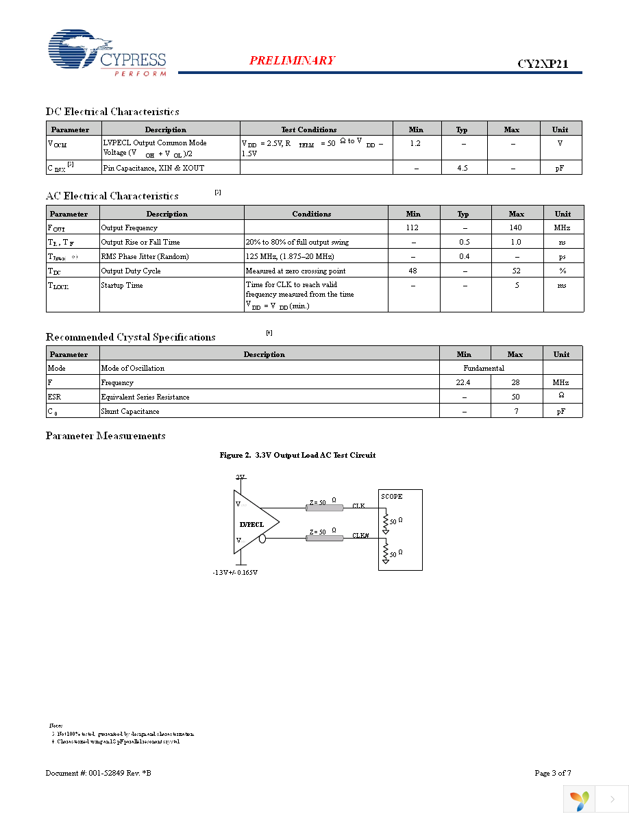 CY2XP21ZXCT Page 3