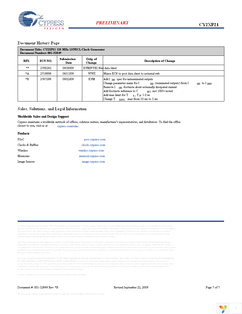 CY2XP21ZXCT Page 7