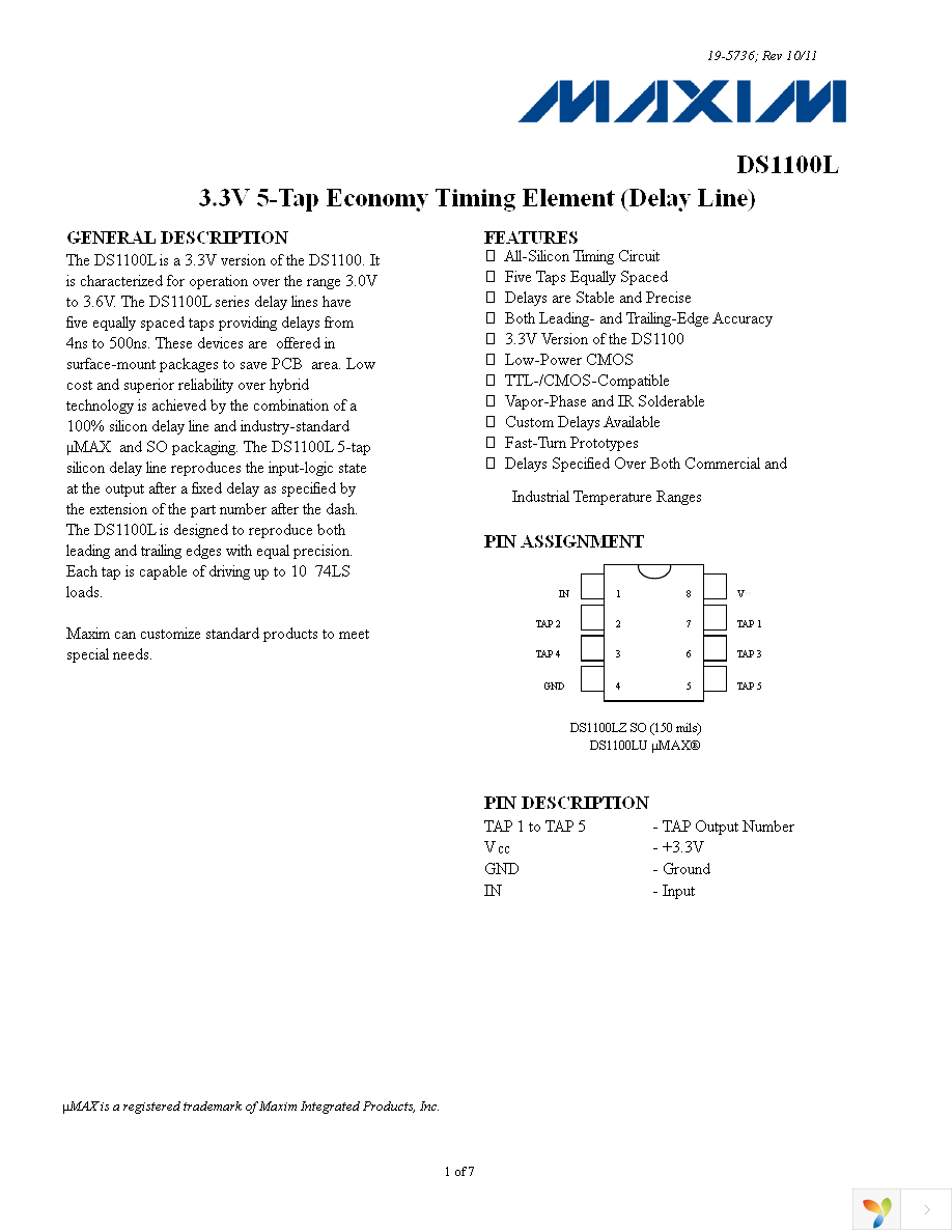 DS1100LZ-50+ Page 1